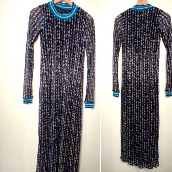 NEW Free People x Anna Sui Metallic Floral Stripe Maxi Dress, size XS/ S - Picture 3 of 8